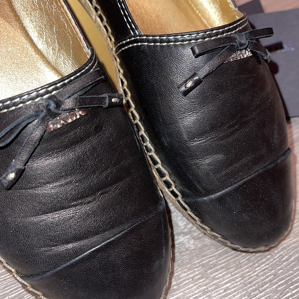 AUTHENTIC PRADA Leather Espadrilles - Picture 14 of 15